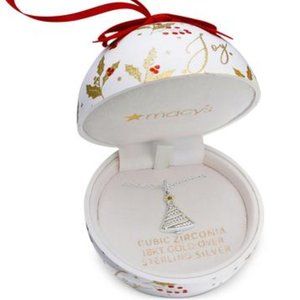 GIANI BERNINI Ornament with Cubic Zirconia Two-Tone Christmas Tree 18" Pendant